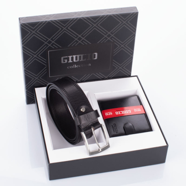 GIULIO valódi bőr pénztárca és öv ajándékcsomag