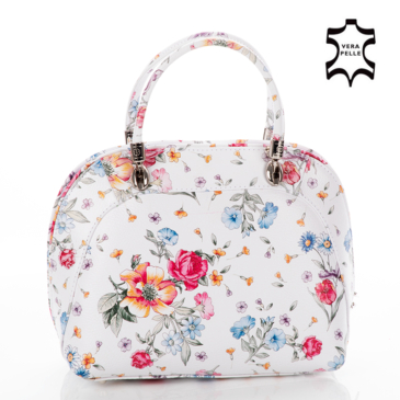 Valódi bőr virágos női táska