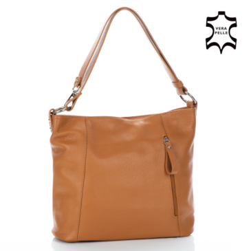 Valódi bőr női táska konyakbarna színben*