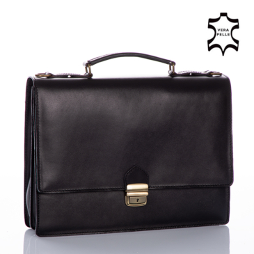 Tolltartós valódi bőr aktatáska 2 részes