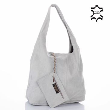 Valódi bőr női táska szürke színben