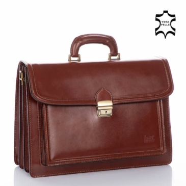 Maxmoda Valódi bőr aktatáska 3 részes* világosbarna színben