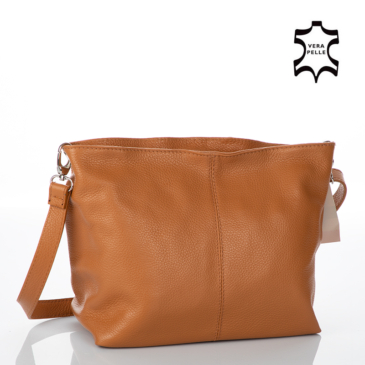 Valódi bőr női táska őzbarna színben