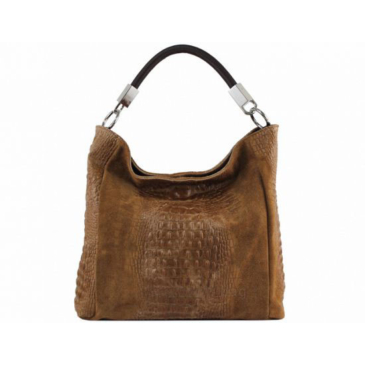 Olasz Valódi bőr női válltáska konyak színben