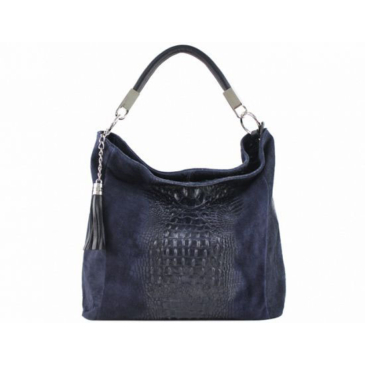 Olasz Valódi bőr női válltáska kék színben