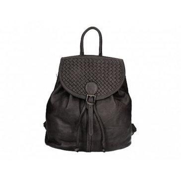 Valódi bőr női Hátizsák Fekete
