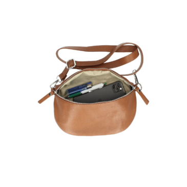 Valódi bőr női övtáska testtáska TR259 Fekete