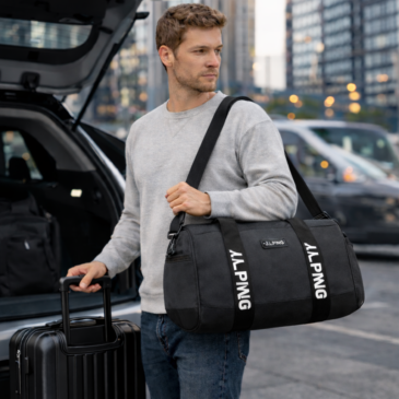 Szürke vízálló sporttáska/fedélzeti táska cípőtartóval (40×25×20 cm) – Wizz Air &amp; Ryanair kompatibilis