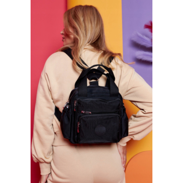 Többfunkció női városi hátizsák Fekete színben