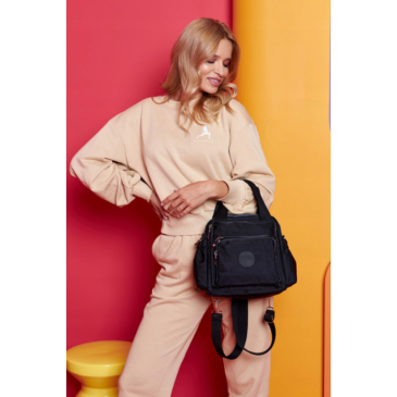 Többfunkció női városi hátizsák Fekete színben