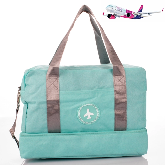 Utazótáska/hátizsák Wizzair méretű fedélzeti táska 40 x 30 x 20 cm zöld színben