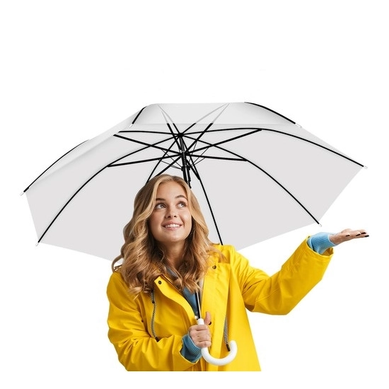 Átlátszó esernyő fehér színben