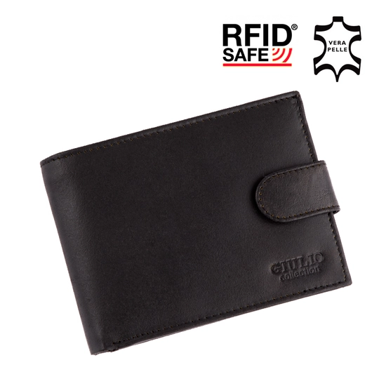 GIULIO valódi bőr férfi pénztárca díszdobozban RFID rendszerrel ( 8 kártyatartó ),,