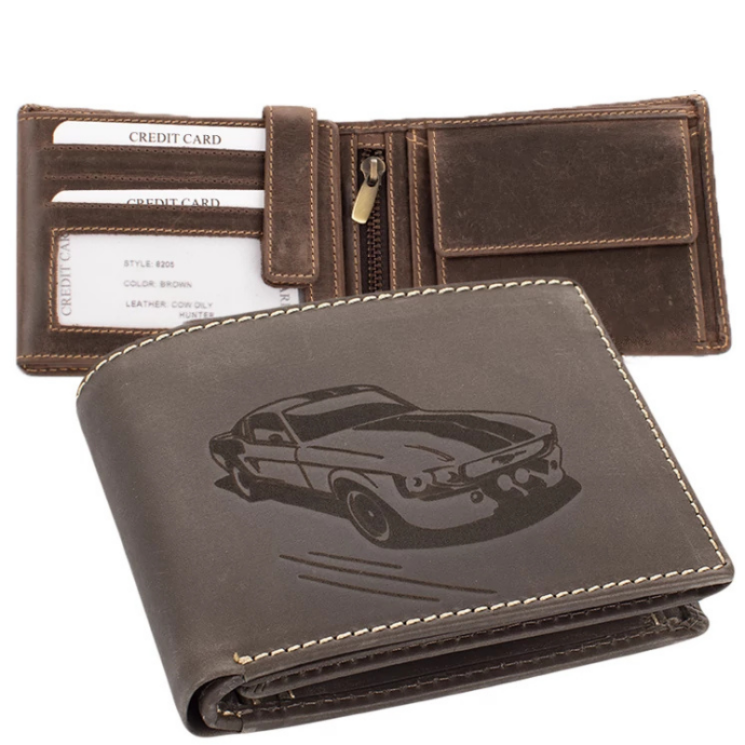 GIULIO valódi bivalybőr autós férfi pénztárca díszdobozban RFID rendszerrel 