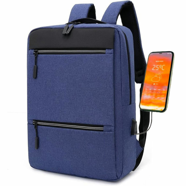 Fedélzeti méretű laptophátizsák  USB csatlakozóval