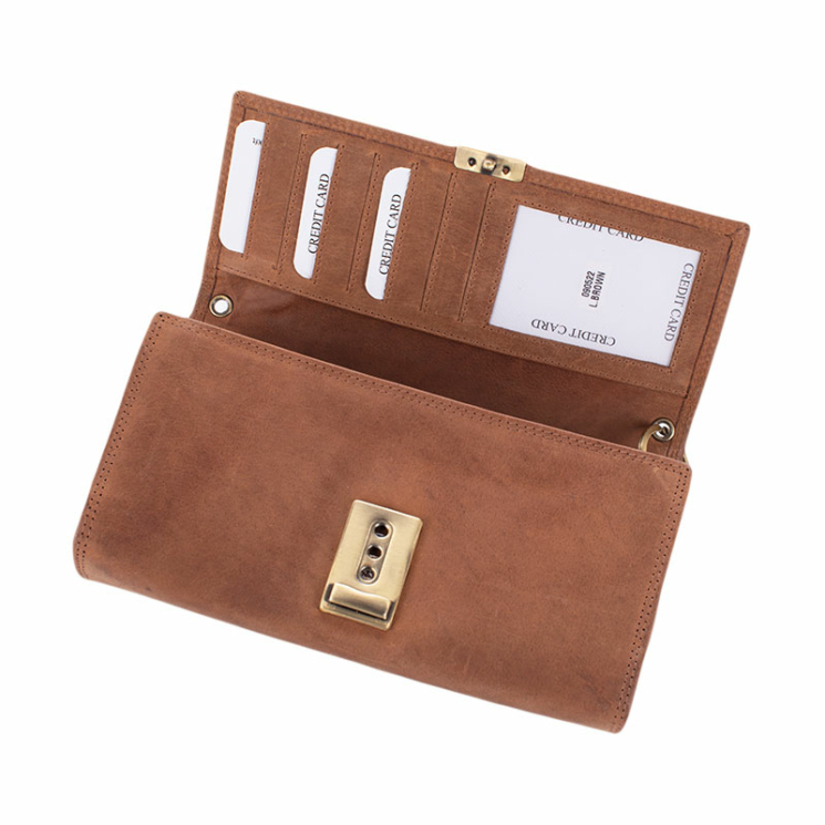 Virágos valódi bőr pincér pénztárca