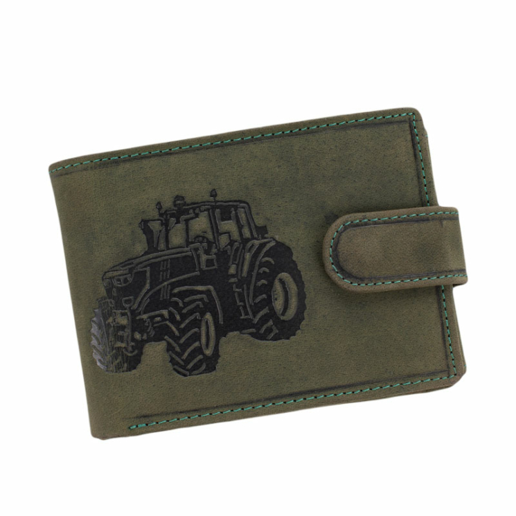 Giulio vadász pénztárca  traktor mintával RFID rendszerrel zöld színben