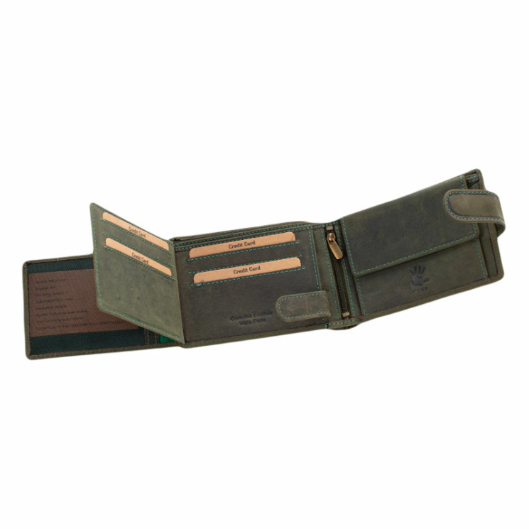 Giulio vadász pénztárca  traktor mintával RFID rendszerrel zöld színben