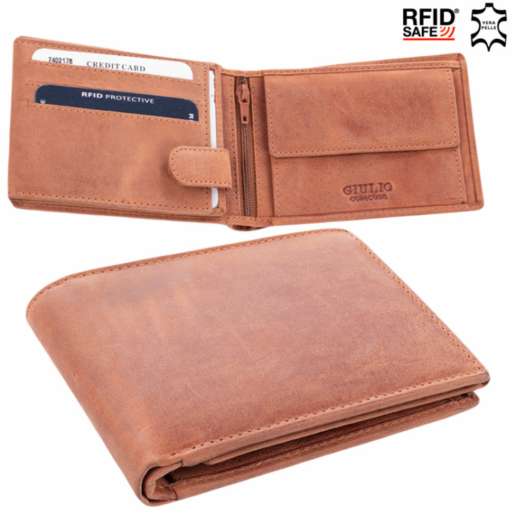 GIULIO valódi bőr férfi pénztárca  RFID rendszerrel 