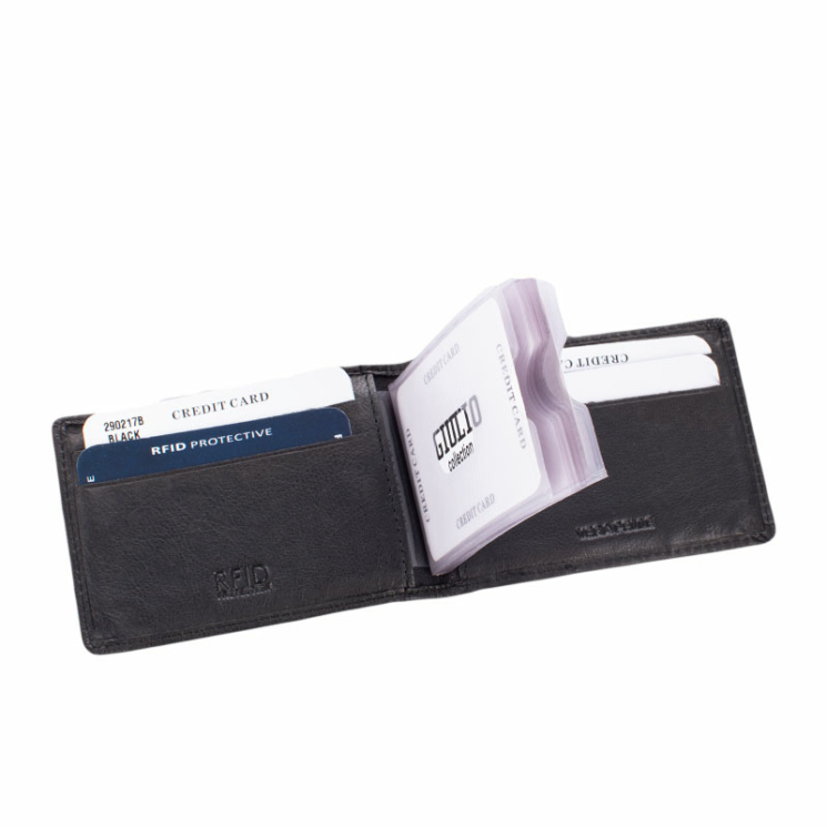 GIULIO COLLECTION valódi bőr kártyatartó RFID rendszerrel
