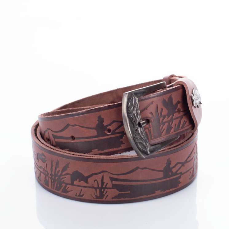 Horgász öv ponty mintával barna színben 135 cm-től 90 cm-ig