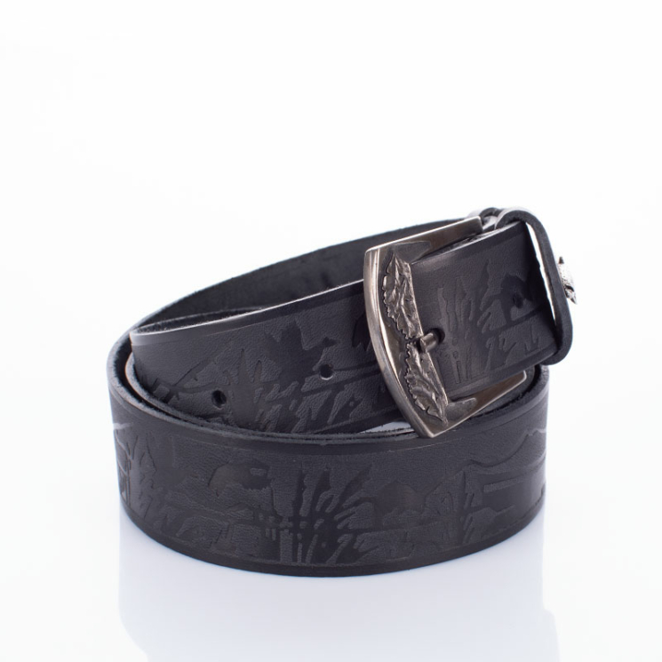 Horgász öv harcsa mintával fekete színben 125 cm