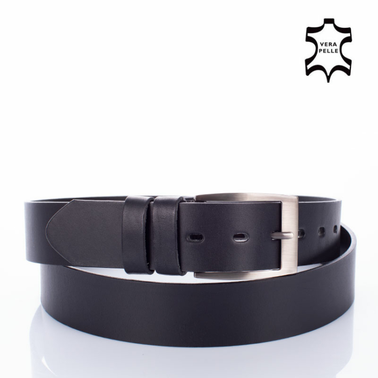 CezMar Valódi bőr férfi öv méret 95 cm fekete színben