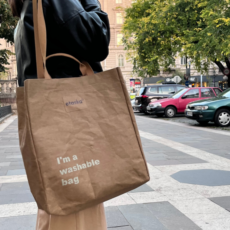 Mosható öko táska szürke színben