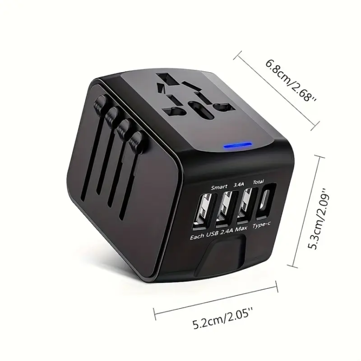 Bravo Utazási kiegészítők Világ adapter USB Töltővel SL-199-3U-T