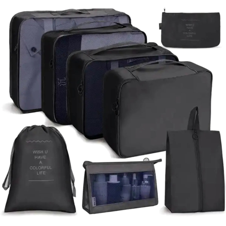 Bőröndrendező táskák utazáshoz 8 db-os szett