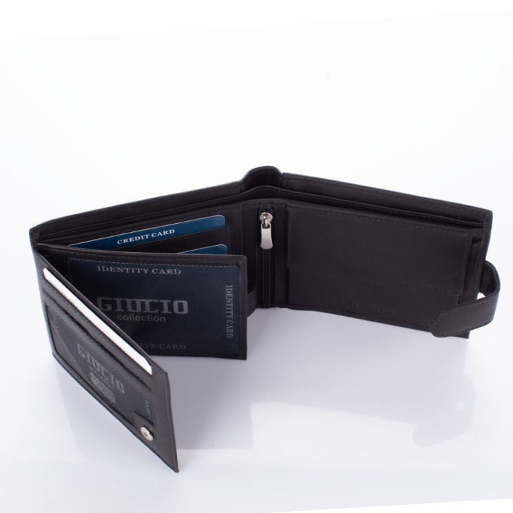 GIULIO valódi bőr férfi pénztárca díszdobozban RFID rendszerrel ( 8 kártyatartó )