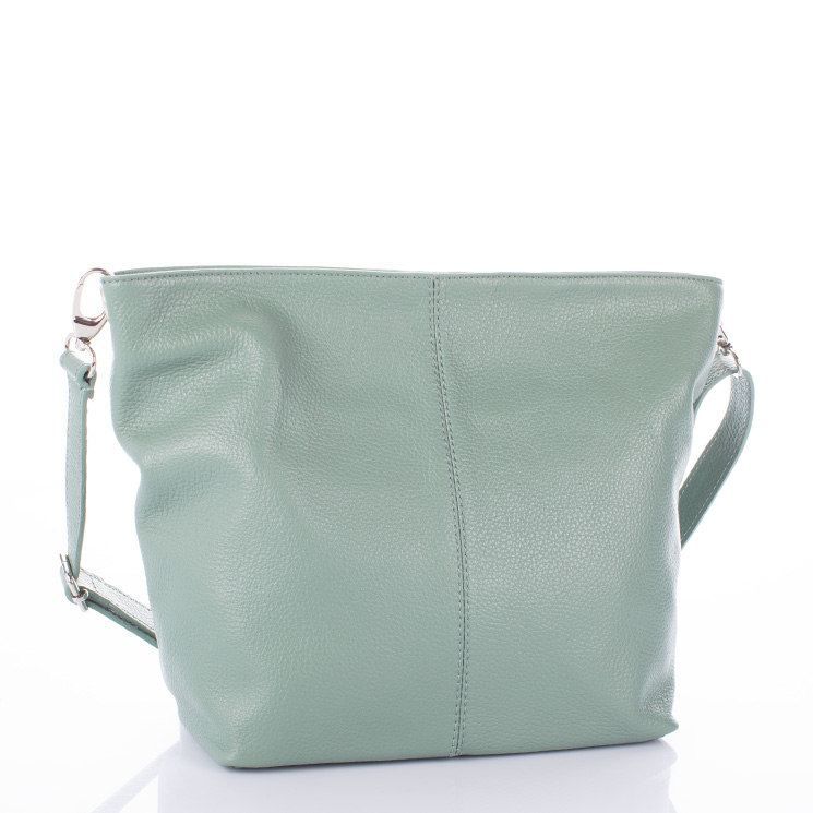 Valódi bőr női táska zöld színben