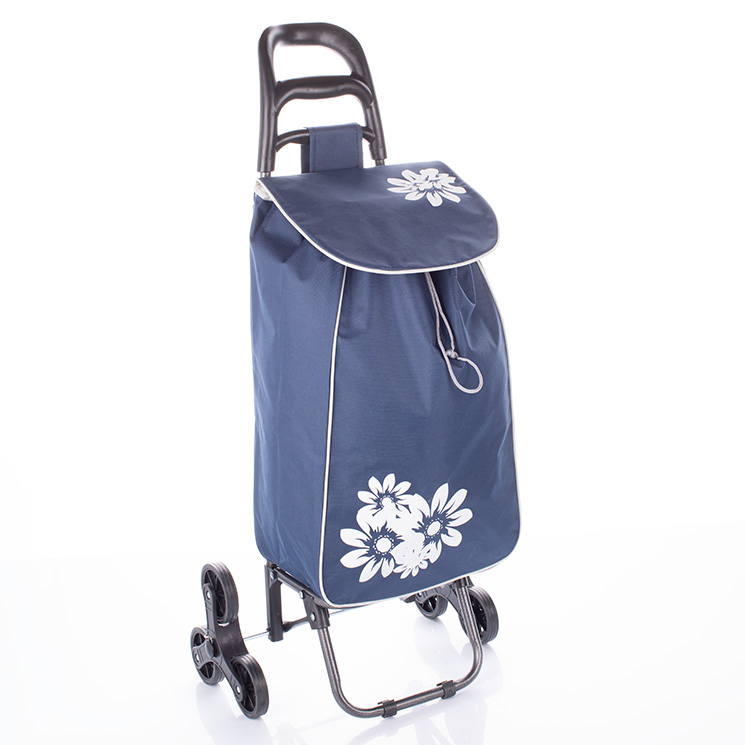 Virágos gurulós lépcsőjáró bevásárlókocsi 