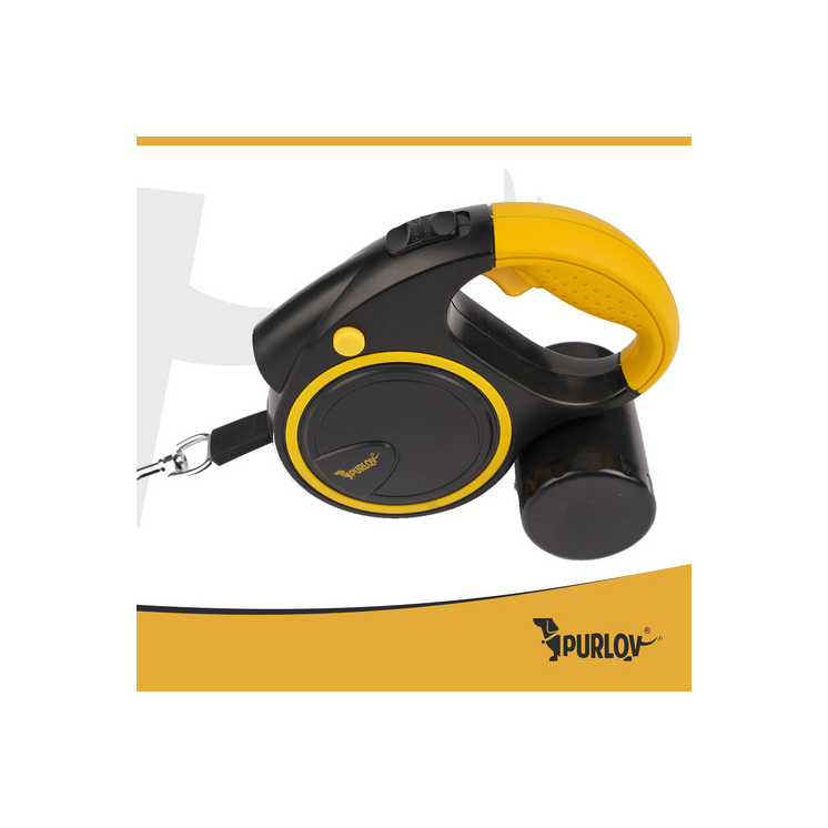 Automata kutyapóráz 10–25 kg-ig, LED-es zseblámpával, zacskó adagolóval, 5 m 