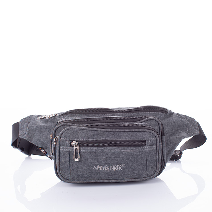 AdventureR nagyméretű 5 zsebes övtáska szürke színben 
