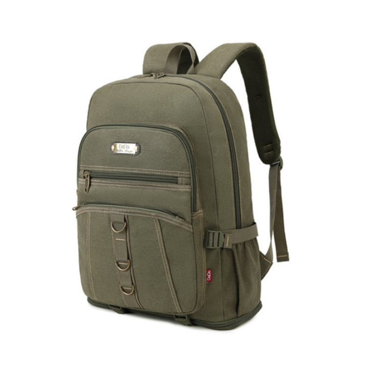 Outdoor Nagyméretű ultraerős vászon hátizsák khaki színben