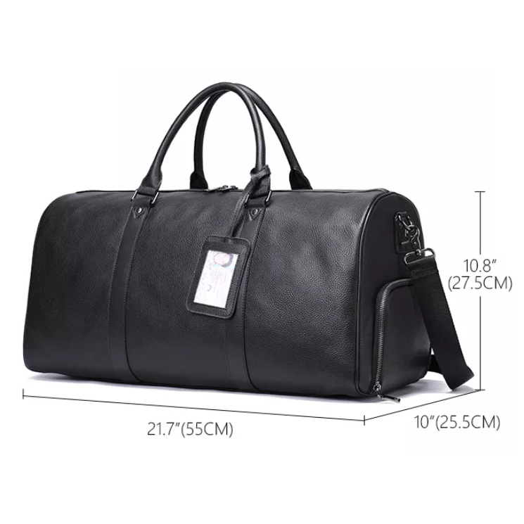 Valódi bőr utazótáska cipőtartós