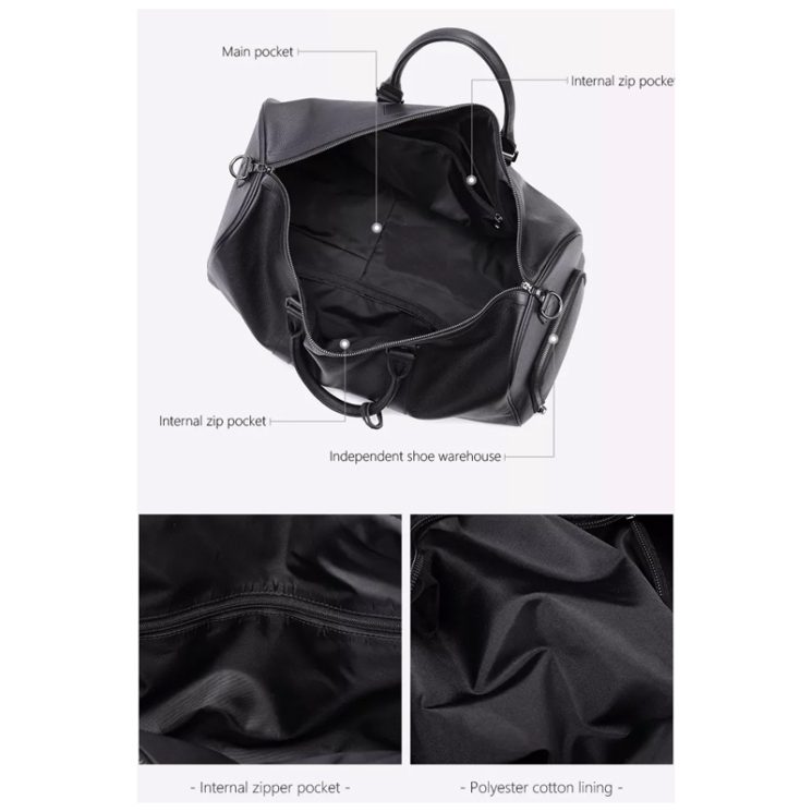 Valódi bőr utazótáska cipőtartós