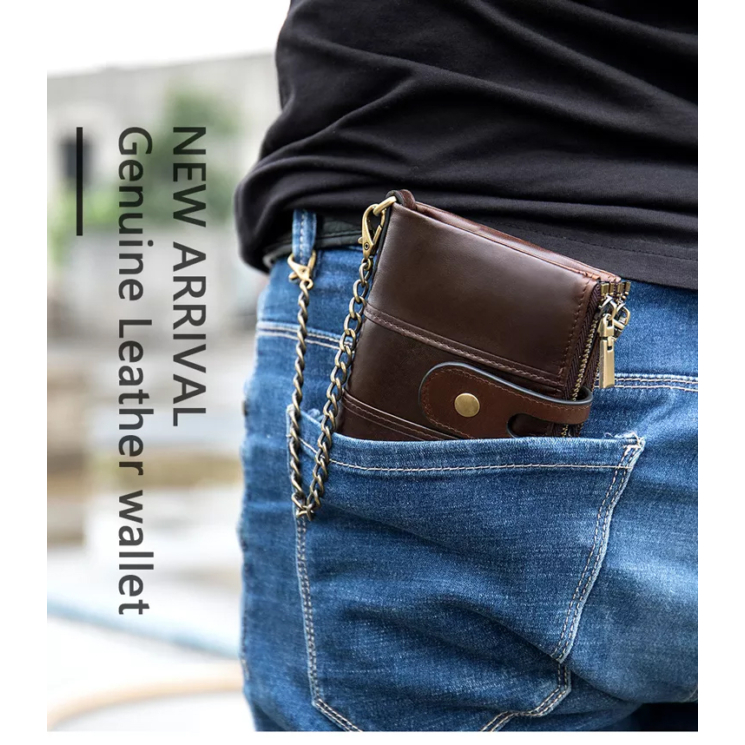 Valódi bőr elegáns férfi pénztárca sötétbarna színben