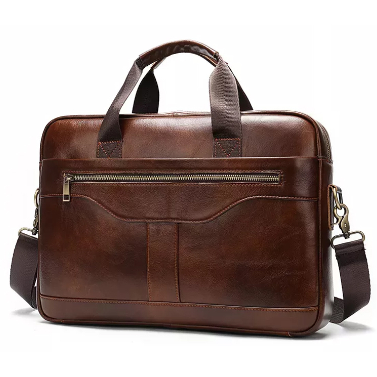 Valódi bőr üzleti táska sötétbarna színben