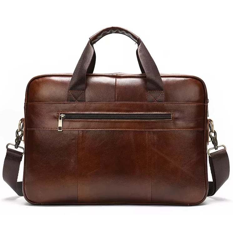 Valódi bőr üzleti táska sötétbarna színben