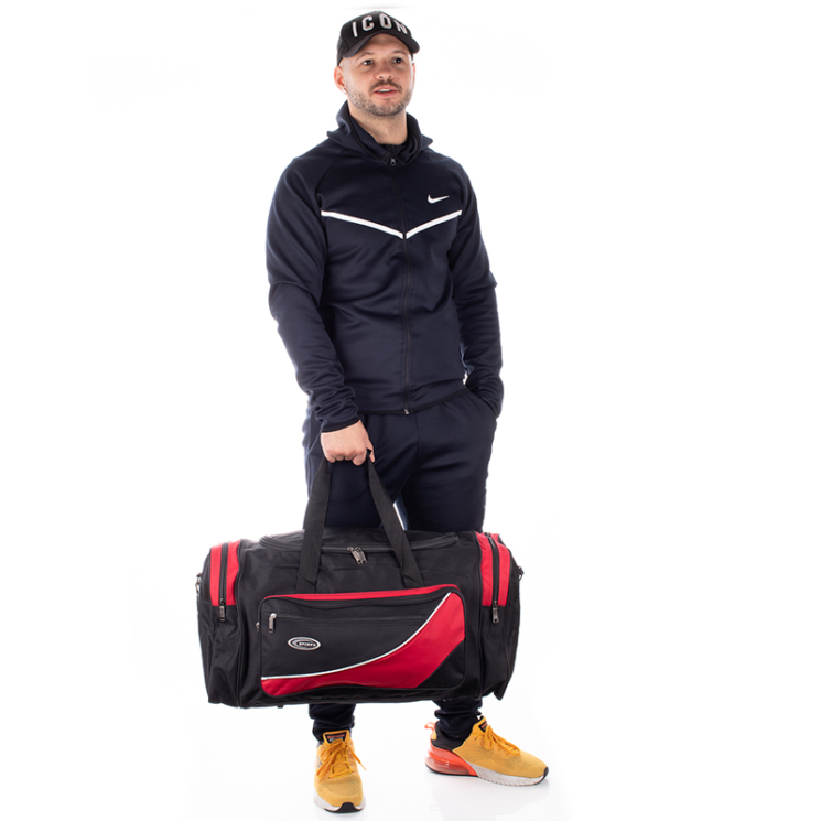 Sport és Utazótáska nagyméretű fekete-piros színben