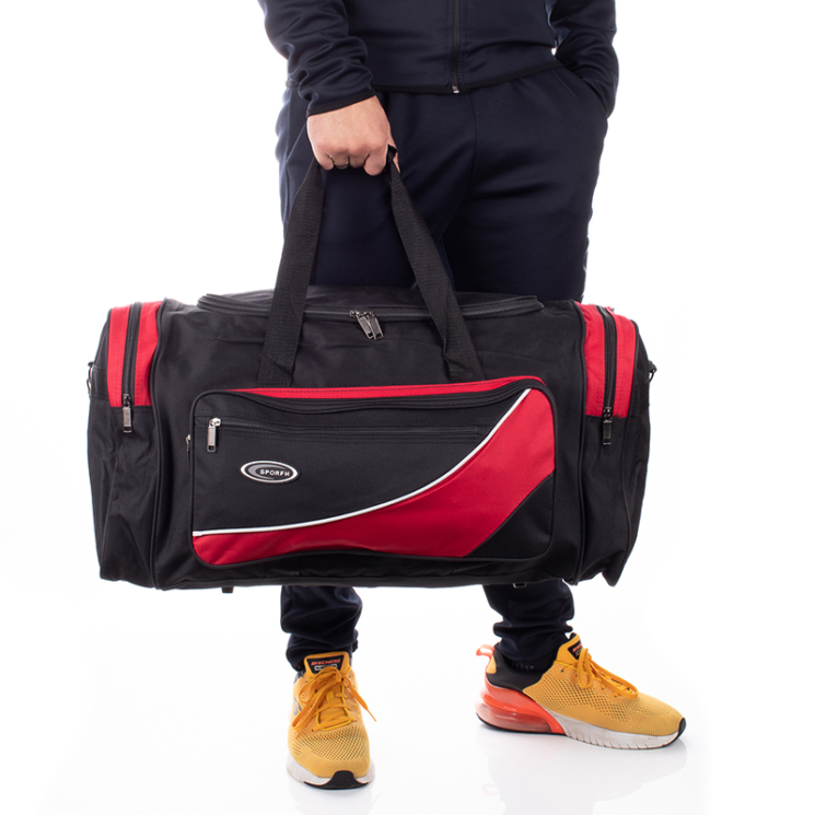 Sport és Utazótáska nagyméretű fekete-piros színben