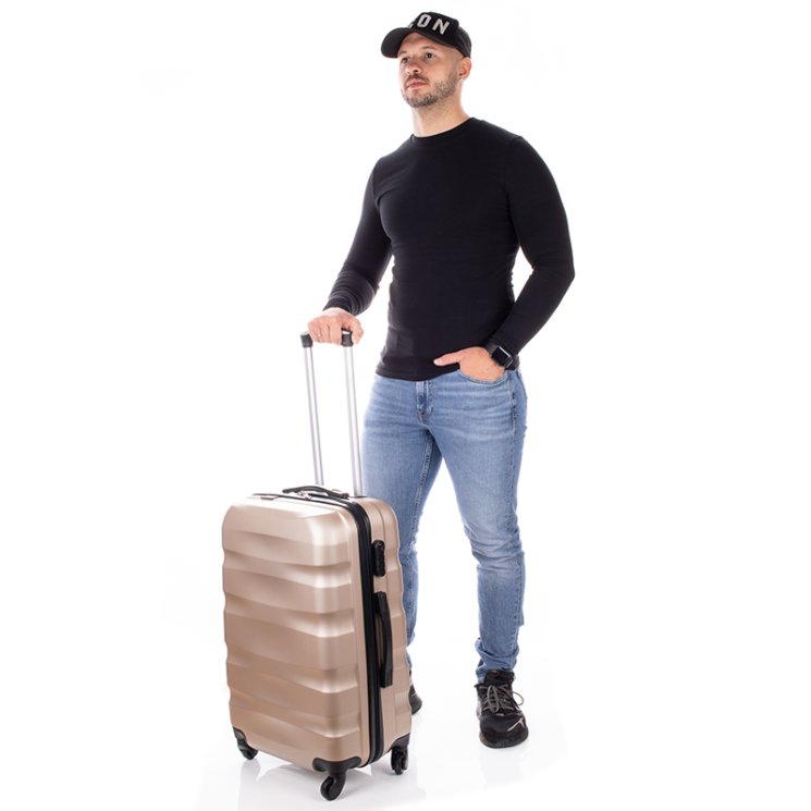 Travelway by Etaska Bőrönd közép méret pezsgő színben