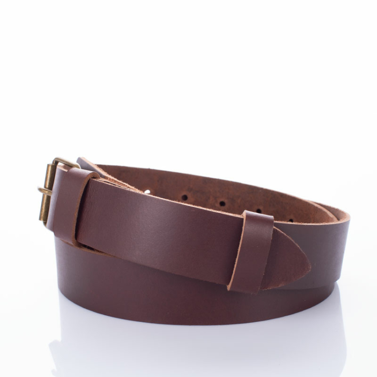 Katonai Bőr öv Sötétbarna 140 cm