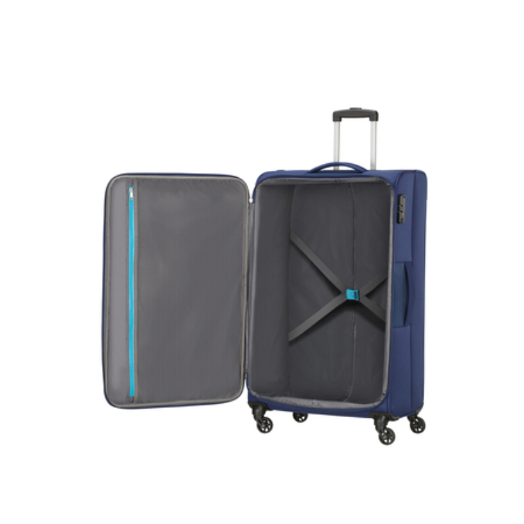 American Tourister Heat Wave Spinner bőrönd 80 cm Combat Navy színben