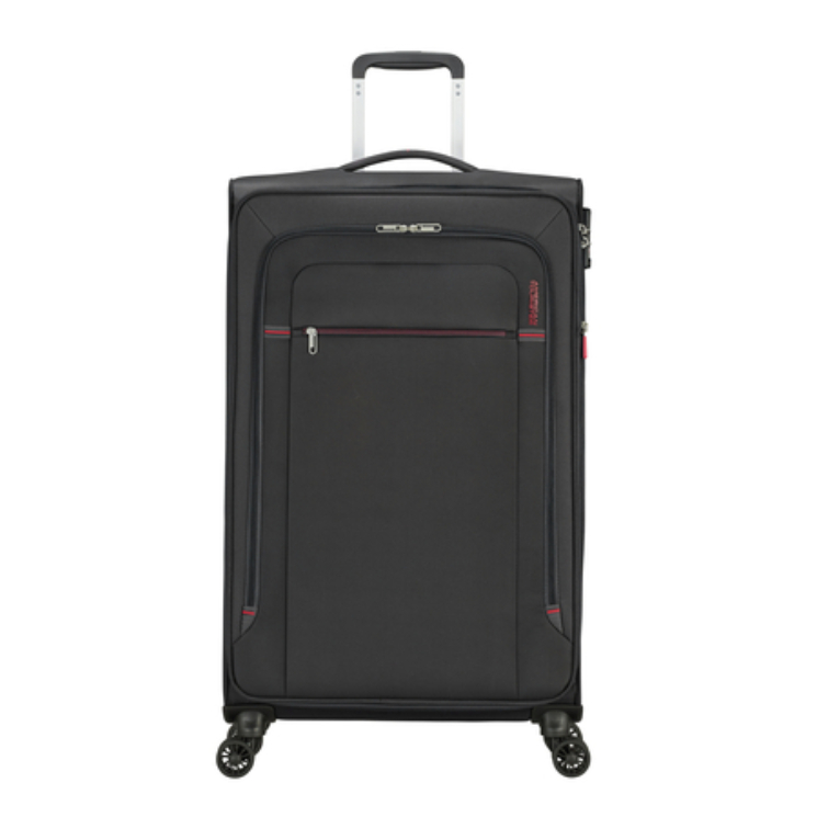 American Tourister Crosstrack Spinner bővíthető bőrönd 79 cm Grey/Red színben