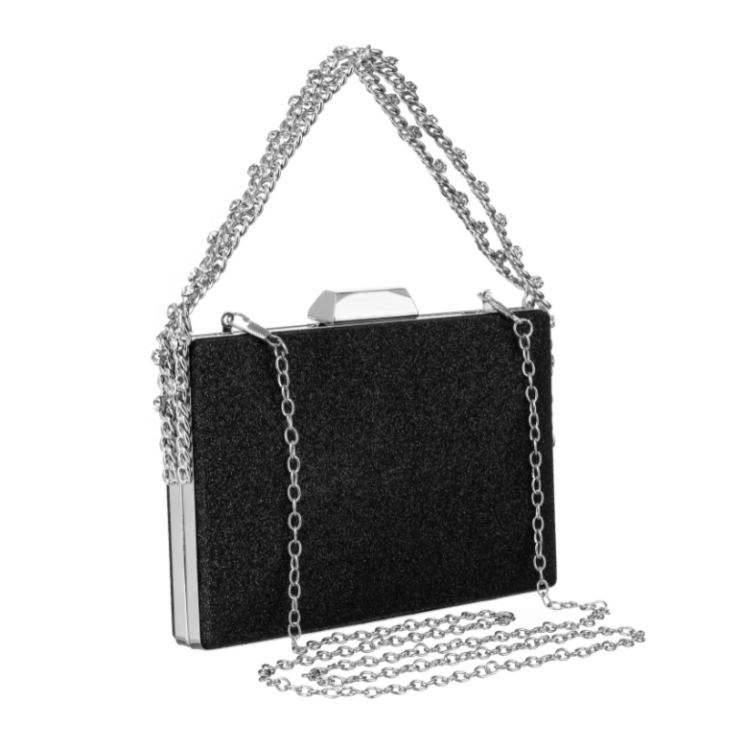 Láncos női alkalmi táska Fekete színben