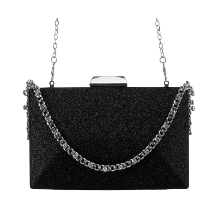 Láncos női alkalmi táska Fekete színben