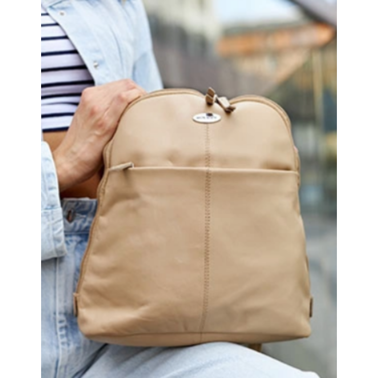  Női valódi bőr Városi  hátizsák bézs színben